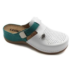 L901 Leon Comfort női bőr klumpa - Türkiz kék