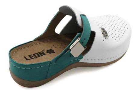 L901 Leon Comfort női bőr klumpa - Türkiz kék