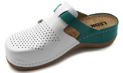 L901 Leon Comfort női bőr klumpa - Türkiz kék