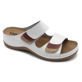 L904 LEON Comfort női  papucs - fehér