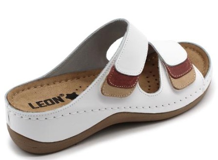 L904 LEON Comfort női  papucs - fehér