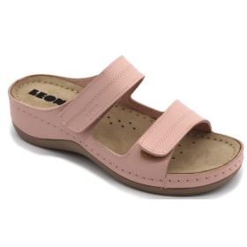 L907 Leon Comfort női bőr papucs - rose 