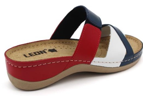 L909 LEON Comfort női bőr papucs - tommy