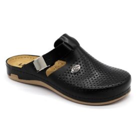 L950 LEON Comfort bőr női klumpa - fekete