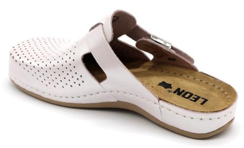 L950 LEON Comfort bőr női klumpa - perla
