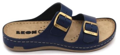  L955 Leon Comfort női bőr papucs - Navy