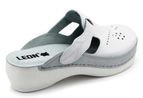 LPU156 Leon Comfort női bőr klumpa - fehér  (Kifutó modell!!)