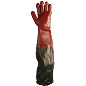 Mártott bordó PVC kesztyű sav-, lúg-, olajálló 70 cm  