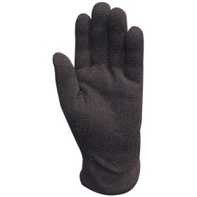   Fekete varrott pamutkesztyű tenyéren mini PVC pettyekkel (12 pár)