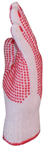 Kötött poliészter-pamut  kesztyű két oldalán piros pöttyökkel 
