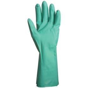   Nitril zöld vegyszerálló érdesített kesztyű 32cm-0,4mm (10 pár)