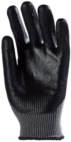 Taeki5 vágásbiztos kesztyű fekete nitril tenyérrel 