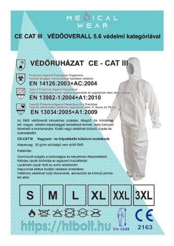 MEDICAL Wear OVERALL CAT III - 5/6 , L-es méret