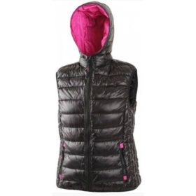 Omak női mellény, kapucnis - fekete/pink
