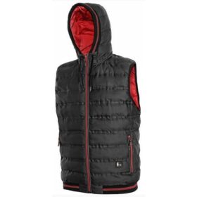 Overland bélelt kapucnis férfi mellény - fekete/piros