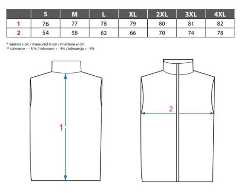 Overland bélelt kapucnis férfi mellény - fekete/piros