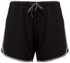 Pamut női sport short - fekete/szürke