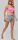 Pamut női sport short - szürke/pink
