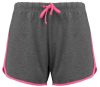 Pamut női sport short - szürke/pink
