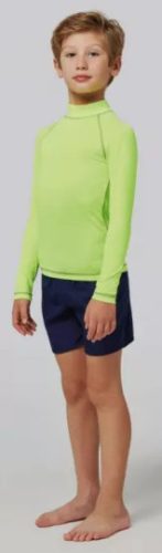 Gyermek hosszú ujjú technikai póló UV védelemmel - fehér