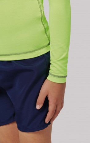 Gyermek hosszú ujjú technikai póló UV védelemmel - fehér