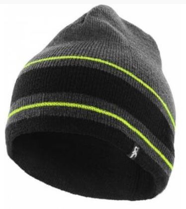 Kötött téli sapka - szürke/lime színben