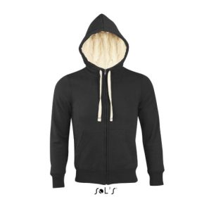 Sol's uniszex sherpa béléses kapucnis felső - fekete