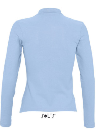 Sol's női galléros hosszú ujjú póló - sky blue
