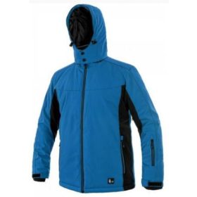 Férfi bélelt softshell kabát - égkék/fekete