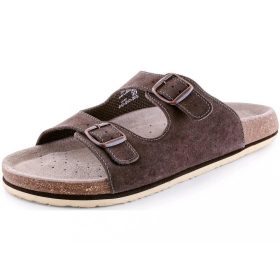 Férfi papucs hasított marhabőrből - barna